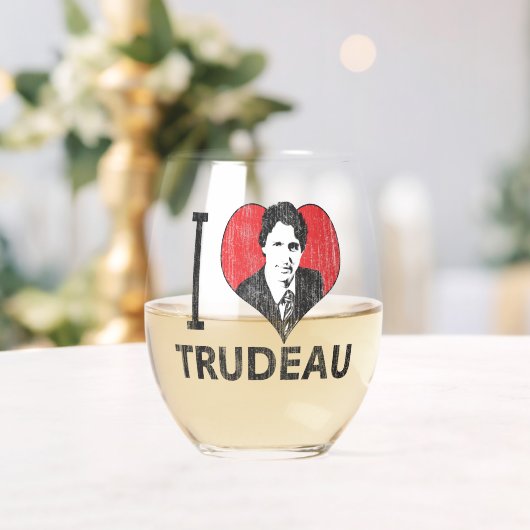 I Heart Trudeau Weinglas Ohne Stiel (Insitu (Hochzeit))
