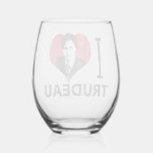I Heart Trudeau Weinglas Ohne Stiel (Rückseite)