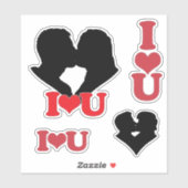 I Heart U Couple Scrap Book Aufkleber (Blatt)