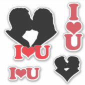 I Heart U Couple Scrap Book Aufkleber (Vorderseite)