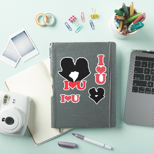 I Heart U Couple Scrap Book Aufkleber (iPad Hülle)
