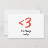 I Heart U More Than Infinity Flat Thank You Card Dankeskarte (Rückseite)