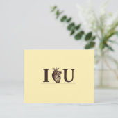 I Heart U Postkarte (Stehend Vorderseite)