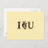 I Heart U Postkarte (Vorne/Hinten)