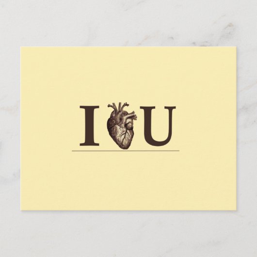I Heart U Postkarte (Vorderseite)