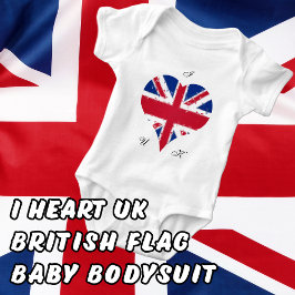 I Heart UK British Flag Baby Strampler