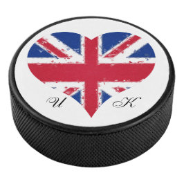 I Heart UK England Britische Flagge Eishockey Puck