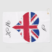 I Heart UK England Britische Flagge Golfhandtuch (Horizontal)