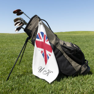 I Heart UK England Britische Flagge Golfhandtuch