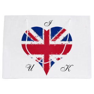 I Heart UK England Britische Flagge Große Geschenktüte