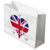 I Heart UK England Britische Flagge Große Geschenktüte (Vorderseite Schrägansicht)