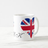 I Heart UK England Britische Flagge Kaffeetasse (VorderseiteRechts)