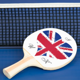 I Heart UK England Britische Flagge Tischtennis Schläger