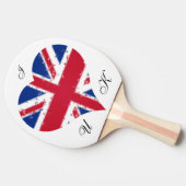 I Heart UK England Britische Flagge Tischtennis Schläger (Seitenansicht)