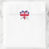 I Heart UK Great Britain Flag Quadratischer Aufkleber (Tasche)