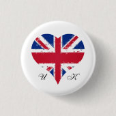I Heart UK Großbritannien Britische Flagge Button (Vorderseite)