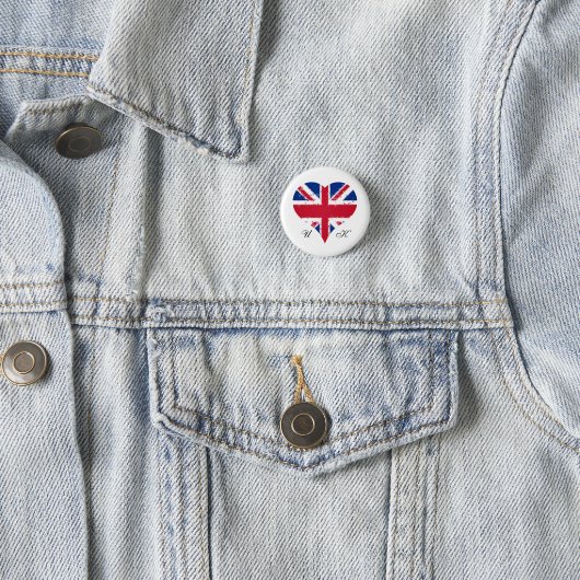 I Heart UK Großbritannien Britische Flagge Button (Beispiel)