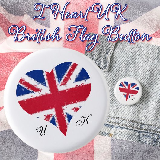I Heart UK Großbritannien Britische Flagge Button
