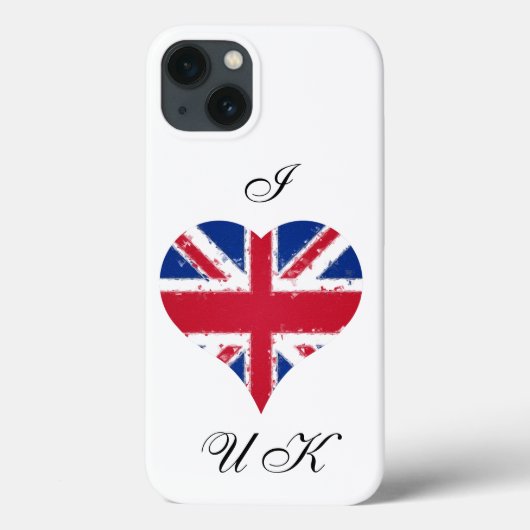 I Heart UK Grunge Britische Flagge Case-Mate iPhone Hülle (Rückseite)