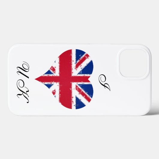 I Heart UK Grunge Britische Flagge Case-Mate iPhone Hülle (Rückseite (Horizontal))