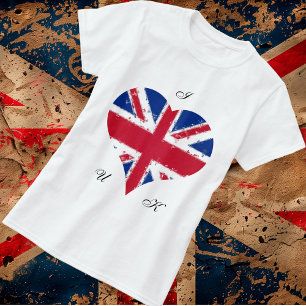 I Heart UK Union Jack British Flag T-Shirt