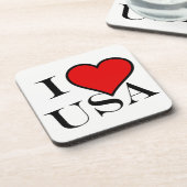 I Heart USA bk Coast Getränkeuntersetzer (Linke Seite)