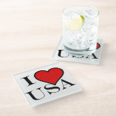 I Heart USA bk Coast Glasuntersetzer (Schrägansicht)