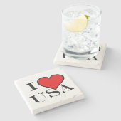 I Heart USA bk Coast Steinuntersetzer (Seitenansicht)
