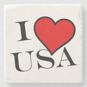 I Heart USA bk Coast Steinuntersetzer