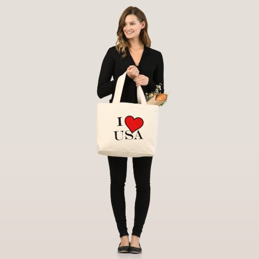 I Heart USA bk jtcnt Jumbo Stoffbeutel (Vorderseite (Model))