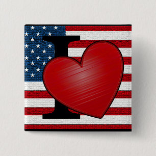 I Heart USA Button
