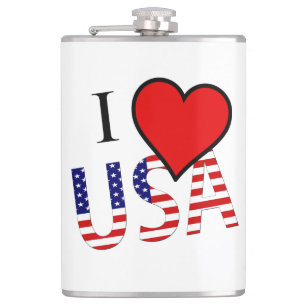 I Heart USA Overlay Flachmann