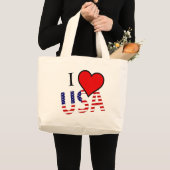 I Heart USA Overlay Jtcent Jumbo Stoffbeutel (Vorderseite (Produkt))