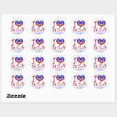 I Heart USA Round Sticker (Blatt)