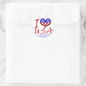 I Heart USA Round Sticker (Tasche)