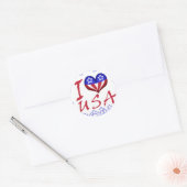 I Heart USA Round Sticker (Umschlag)