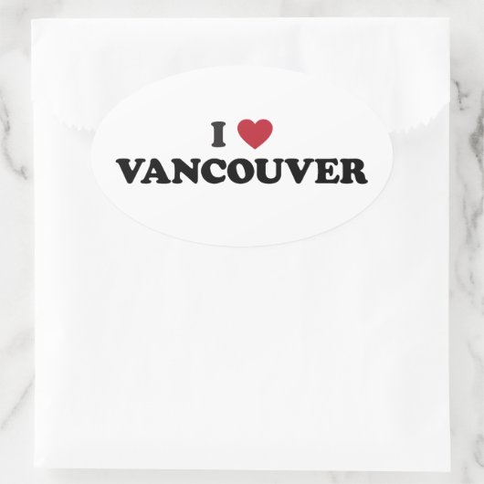 I Heart Vancouver Canada Ovaler Aufkleber (Tasche)