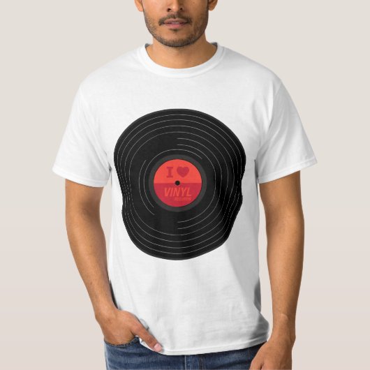 I Heart Vinyl Reords  T-Shirt (Vorderseite)