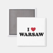 I Heart Warsaw Poland Magnet (Vorderseite/Rückseite)
