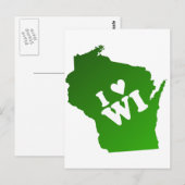 I Heart Wisconsin Postkarte (Vorne/Hinten)