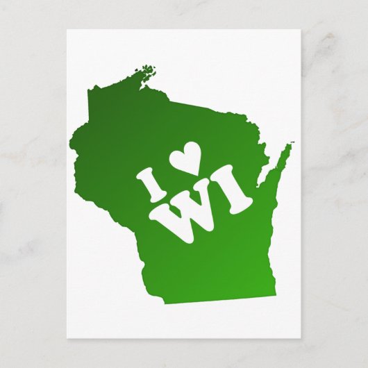 I Heart Wisconsin Postkarte (Vorderseite)