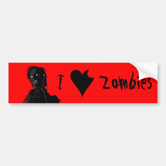 I Heart Zombies Autoaufkleber (Vorne)