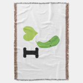 I Heart Zucchini Niedlich Kawaii Zucchini Decke (Vorderseite Vertikal)