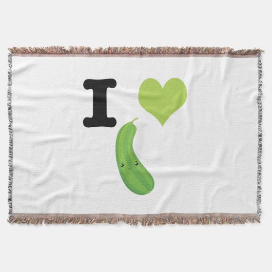 I Heart Zucchini Niedlich Kawaii Zucchini Decke (Vorderseite)