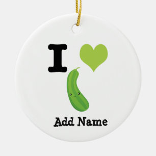 I Heart Zucchini Niedlich Kawaii Zucchini Keramikornament
