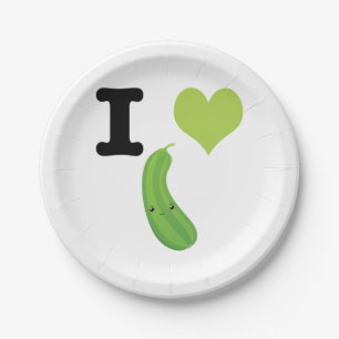I Heart Zucchini Niedlich Kawaii Zucchini Pappteller