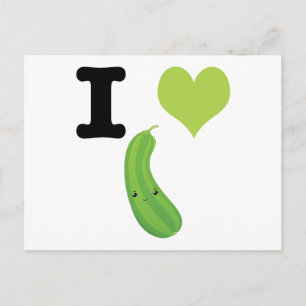 I Heart Zucchini Niedlich Kawaii Zucchini Postkarte