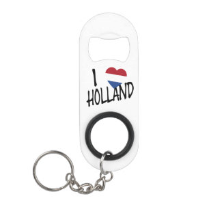 I Heartflag Holland bk on wt bocnt Mini Flaschenöffner