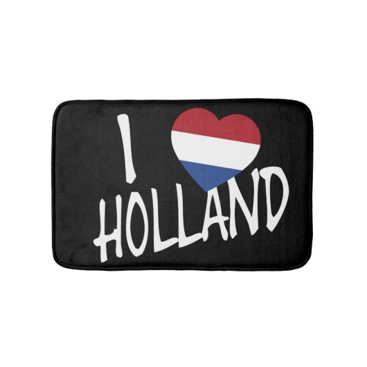 I Heartflag Holland wt auf bk bmcnt Badematte (Vorderseite)