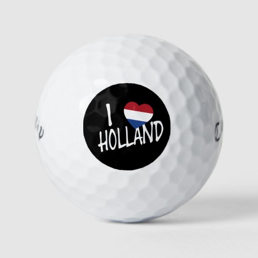 I Heartflag Holland wt auf bk cwb gbcnt Golfball (Vorderseite)